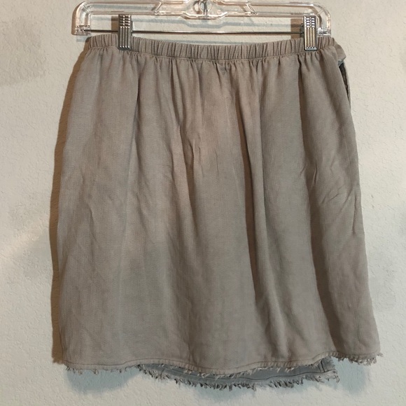 Anthro Linen Wrap Skirt with Side Tie & Raw Hem - Picture 4 of 4